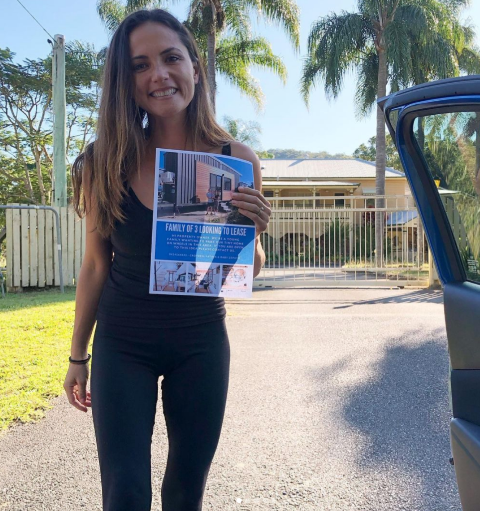 woman looking for land to park a tiny house