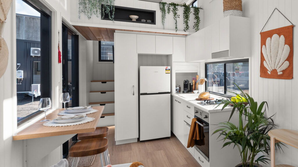 L-Shaped Tiny House kitchen