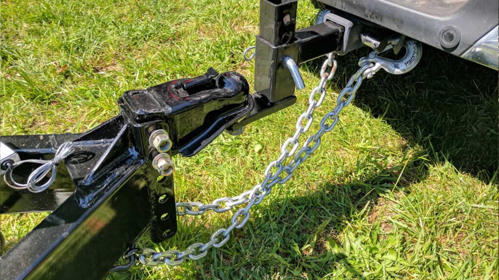 trailer connected to a tow bar